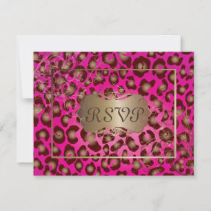 Vintage-Leopard-Antworten erfordern 5x7-Einladunge RSVP Karte