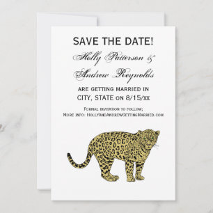 Vintage Leopard Gepard Geflecktes Katzenbild Einladung