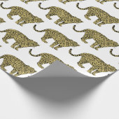 Vintage Leopard Gepard Geflecktes Katzenbild Geschenkpapier (Ecke)