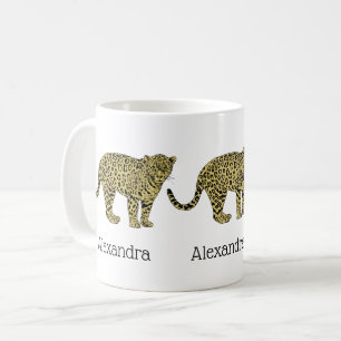 Vintage Leopard Gepard Geflecktes Katzenbild Kaffeetasse