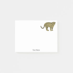 Vintage Leopard Gepard Geflecktes Katzenbild Post-it Klebezettel
