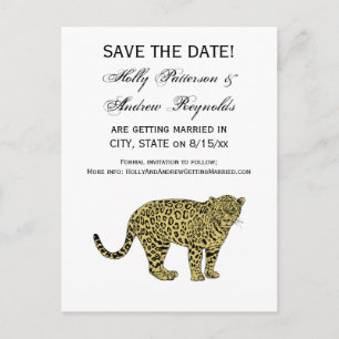 Vintage Leopard Gepard Geflecktes Katzenbild Zeich Ankündigungspostkarte