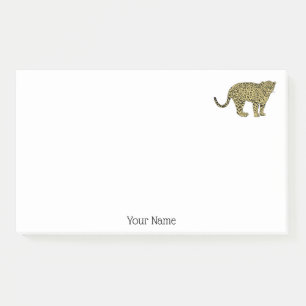 Vintage Leopard Gepard Geflecktes Katzenbild Zeich Post-it Klebezettel