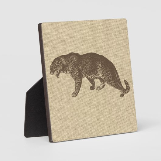 Vintage Leopard-Illustration Fotoplatte (Vorderseite)