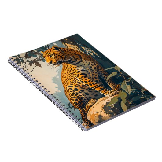 Vintage Leopard-Kunst Notizblock (Rechte Seite)