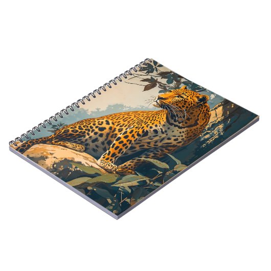 Vintage Leopard-Kunst Notizblock (Linke Seite)