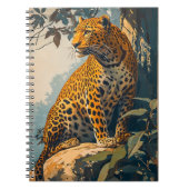 Vintage Leopard-Kunst Notizblock (Vorderseite)