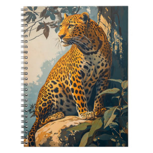 Vintage Leopard-Kunst Notizblock