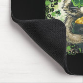 Vintage Leopard Lustiger St. Patricks Tag Waschbär Mousepad (Ecke)