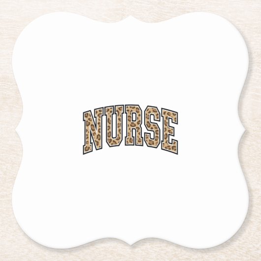 Vintage Leopard Nurse Varsity-Shirt-Design_1 Untersetzer (Vorderseite)