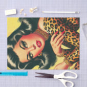 Vintage Leopard Print Girl Seidenpapier (Handwerk)