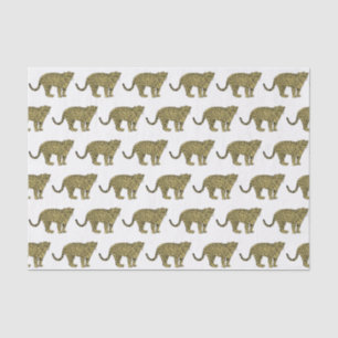 Vintage-Leoparden-Gepard-Geflecktes-Katzen-Zeichnu Seidenpapier