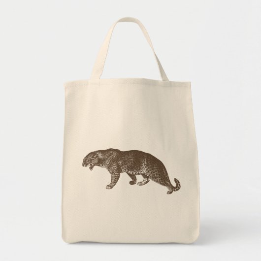 Vintage-Leoparden-Illustration Tragetasche (Vorne)