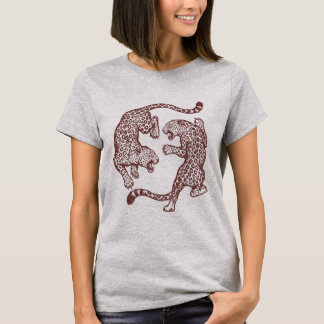 Vintage Leoparden-Kampf-Design | Retro Wilde Katze T-Shirt