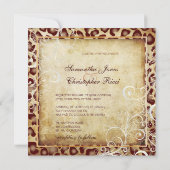 Vintage Leoparden + Wirbel Einladung (Rückseite)