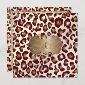 Vintage Leoparden + Wirbel Einladung (Vorne/Hinten)
