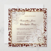 Vintage Leoparden + Wirbel Einladung (Rückseite)