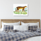 Vintage Leopardendarstellung Leinwanddruck (Insitu (Schlafzimmer))