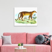Vintage Leopardendarstellung Leinwanddruck (Insitu (Wohnzimmer))