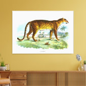 Vintage Leopardendarstellung Leinwanddruck (Insitu (Wohnzimmer))