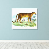 Vintage Leopardendarstellung Leinwanddruck (Insitu (Holzboden))
