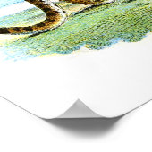 Vintage Leopardendarstellung Poster (Ecke)