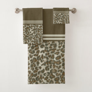 Vintage Leopardenhaut Badhandtuch Set