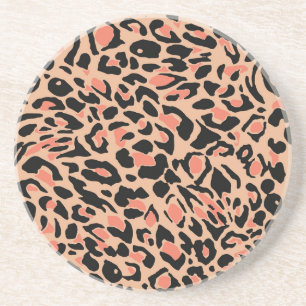 Vintage Leopardenmuster-Design Getränkeuntersetzer