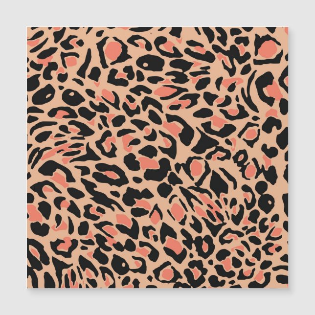 Vintage Leopardenmuster-Design Magnetkarte (Vorderseite)