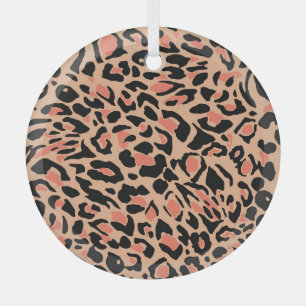 Vintage Leopardenmuster-Design Ornament Aus Glas