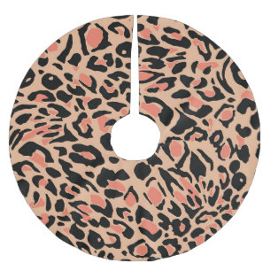 Vintage Leopardenmuster Design Polyester Weihnachtsbaumdecke