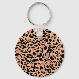 Vintage Leopardenmuster-Design Schlüsselanhänger