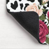 Vintage-Leopardenmuster mit Rosen-Mauspad Mousepad (Ecke)
