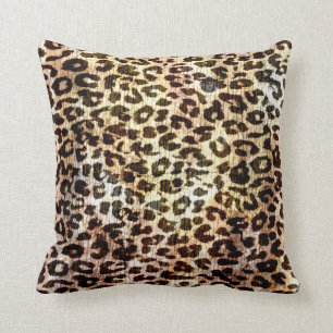Vintage Leopardenprint-Haut Kissen