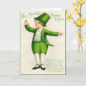 Vintage Leprechaun St Patrick's Day Card Karte (Gelbe Blume)