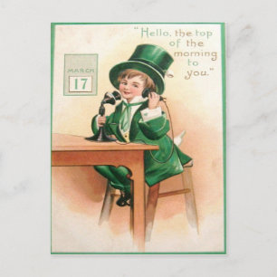 Vintage Leprechaun-Telefonkarte St Patrick's Day C Postkarte