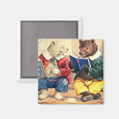 Vintage Lesebär Magnet (Vorderseite/Rückseite)
