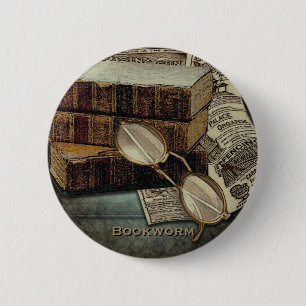 Vintage-Leser-Bookworm-Buttons Button