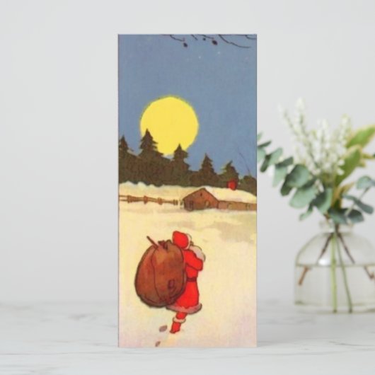 Vintage Lesezeichen der Weihnachtszeit (Stehend Vorderseite)