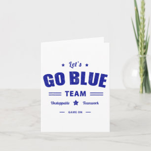 Vintage Lets Go Blue Wettbewerbs-Kriegsspiel-Team- Karte