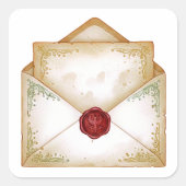 vintage letter quadratischer aufkleber (Vorderseite)