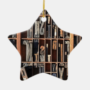 Vintage-Letterpress-Blöcke Keramikornament