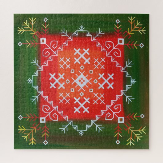 Vintage lettische Volkskunst mit Symbolen für Ölma Puzzle (Vertikal)
