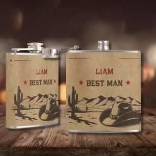 Vintage letzte Rodeo Rustic Cowboy Bachelor Party Flachmann