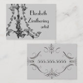 Vintage Leuchter-Franzose-Art Visitenkarte (Vorne/Hinten)