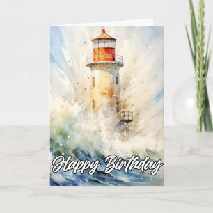Vintage Leuchtturm Alles Gute zum Geburtstag Karte