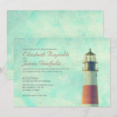 Vintage Leuchtturm-Hochzeits-Einladungen Einladung (Vorne/Hinten)