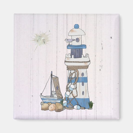 Vintage Leuchtturm Magnet (Vorne)