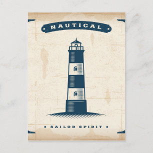Vintage Leuchtturm Poster 1 Postkarte