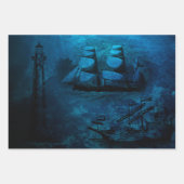 Vintage Leuchttürme und Schiffe Geschenkpapier Set (Vorderseite)